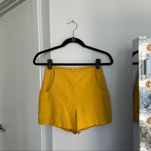 Yellow High Waist Shorts